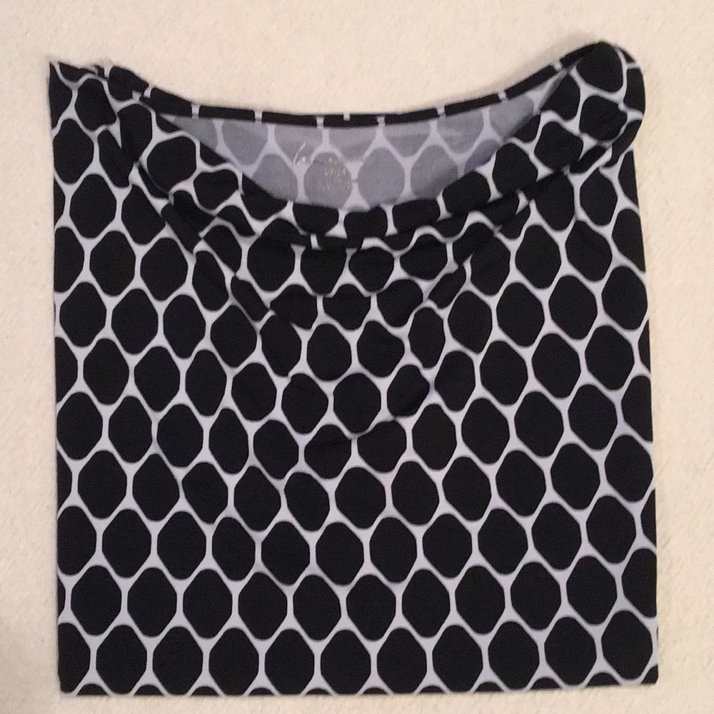 Lane Bryant Black and White Geometric Print Top